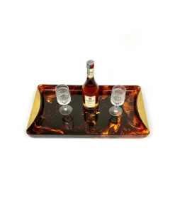 Sale Pamono Mid-Century Italian Faux Tortoiseshell Serving Tray by Guzzini, 1970s
