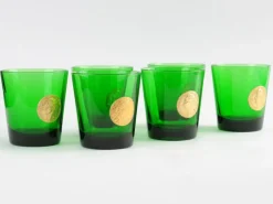 Pamono Mid-Century Italian Green Glasses from Byrrh, Set of 6><noscript><img width=