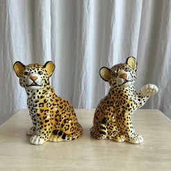 Outlet Pamono Mid-Century Italian Handmade Ceramic Baby Leopards, 1970s, Set of 2