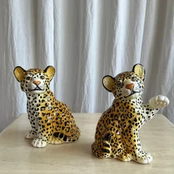 Outlet Pamono Mid-Century Italian Handmade Ceramic Baby Leopards, 1970s, Set of 2