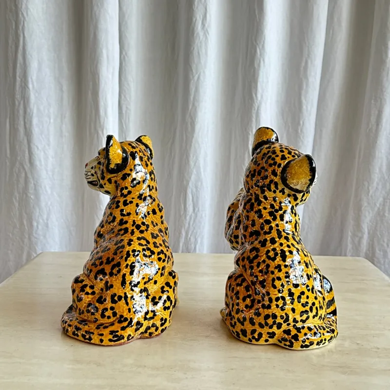 Outlet Pamono Mid-Century Italian Handmade Ceramic Baby Leopards, 1970s, Set of 2