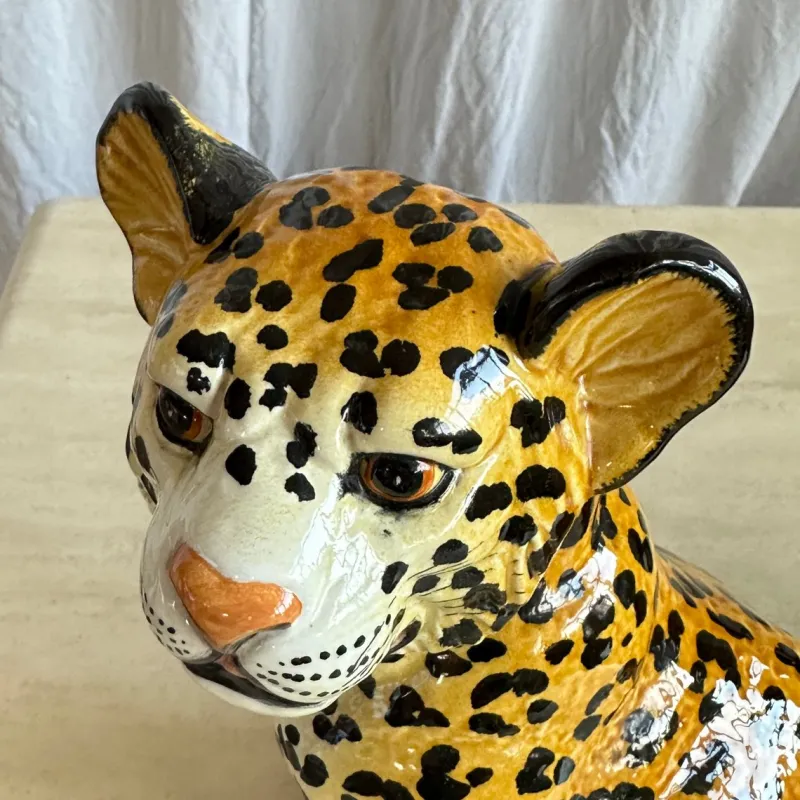 Outlet Pamono Mid-Century Italian Handmade Ceramic Baby Leopards, 1970s, Set of 2