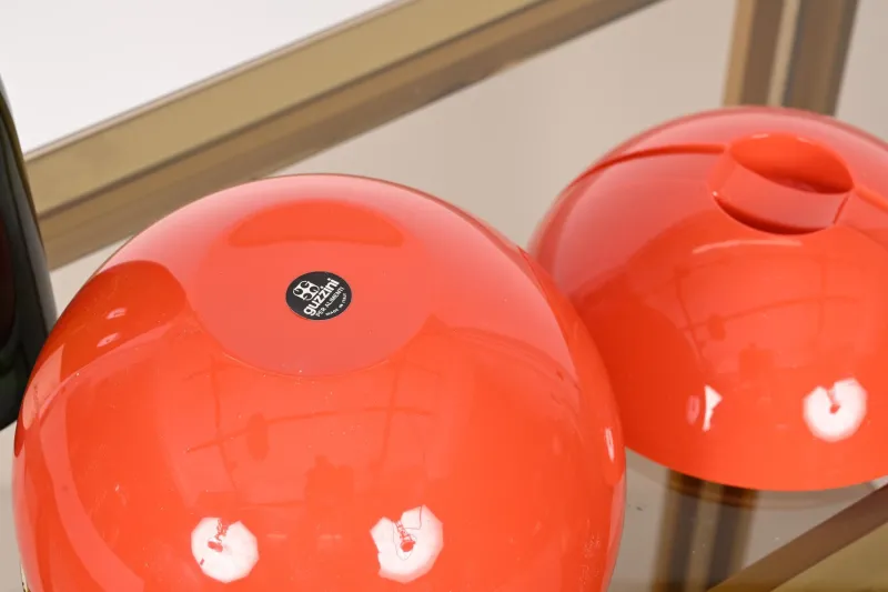 Clearance Pamono Mid-Century Italian Orange Plastic Ball-Shaped Ice Bucket from Guzzini, 1970s
