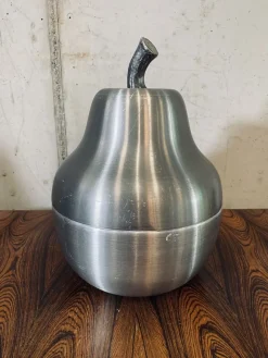 Pamono Mid-Century Italian Pear Ice Bucket in Aluminum