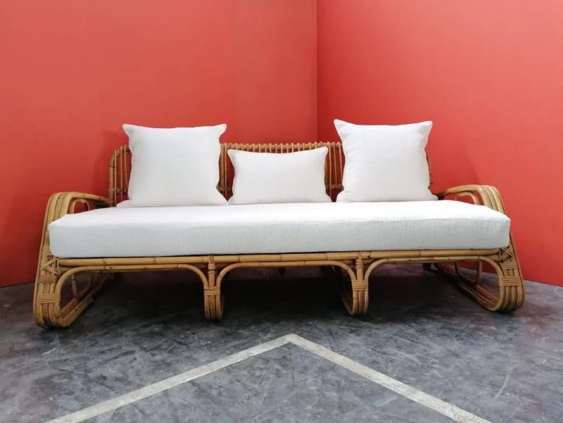 Pamono Mid-Century Italian Rattan and Bamboo Sofa, 1960s> Garden Seating