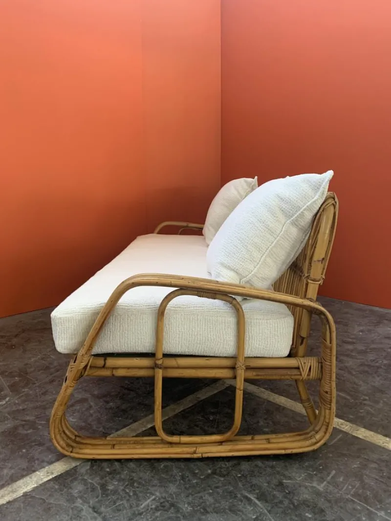 Pamono Mid-Century Italian Rattan and Bamboo Sofa, 1960s> Garden Seating