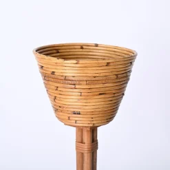 Best Pamono Mid-Century Italian Rattan and Bamboo Flower Stand Plant Holder, 1960s