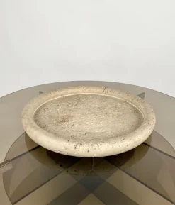 Outlet Pamono Mid-Century Italian Vide-Poche Dish in Travertine by Fratelli Mannelli, 1970s