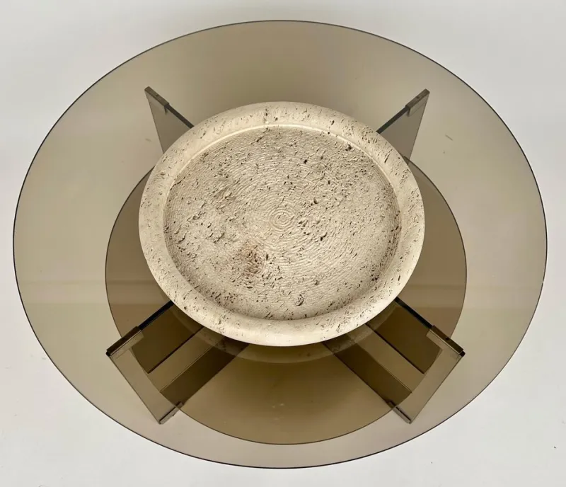 Outlet Pamono Mid-Century Italian Vide-Poche Dish in Travertine by Fratelli Mannelli, 1970s