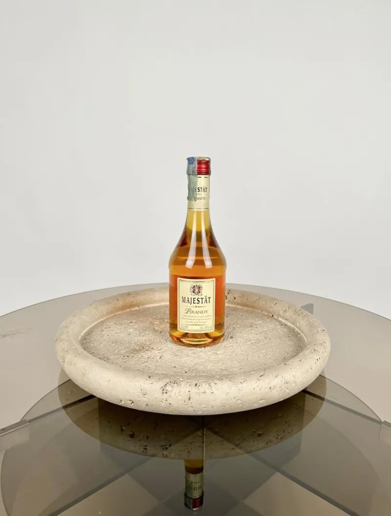 Outlet Pamono Mid-Century Italian Vide-Poche Dish in Travertine by Fratelli Mannelli, 1970s