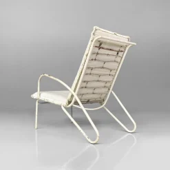 Hot Pamono Mid-Century Italian White and Azure Iron Outdoor Lounge Chairs, 1960s, Set of 2