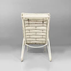Hot Pamono Mid-Century Italian White and Azure Iron Outdoor Lounge Chairs, 1960s, Set of 2
