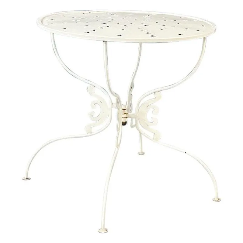 New Pamono Mid-Century Italian White Wrought Garden Table, 1960s