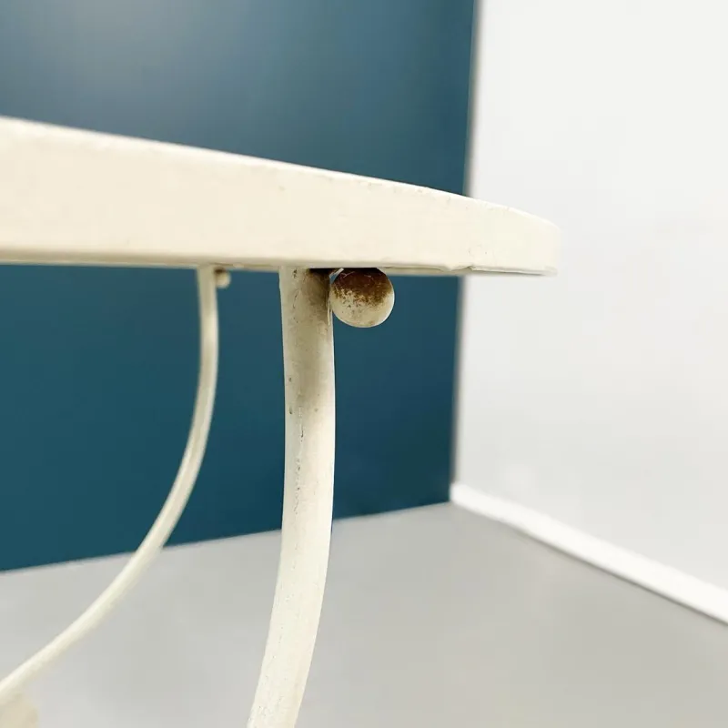 New Pamono Mid-Century Italian White Wrought Garden Table, 1960s