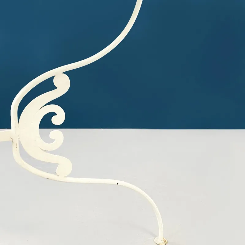 New Pamono Mid-Century Italian White Wrought Garden Table, 1960s
