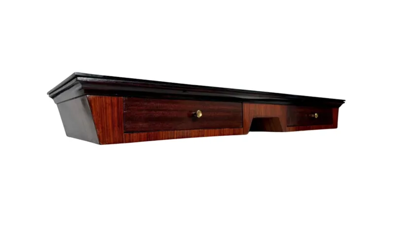 Online Pamono Mid-Century Italian Wood and Brass Console Table, 1950s