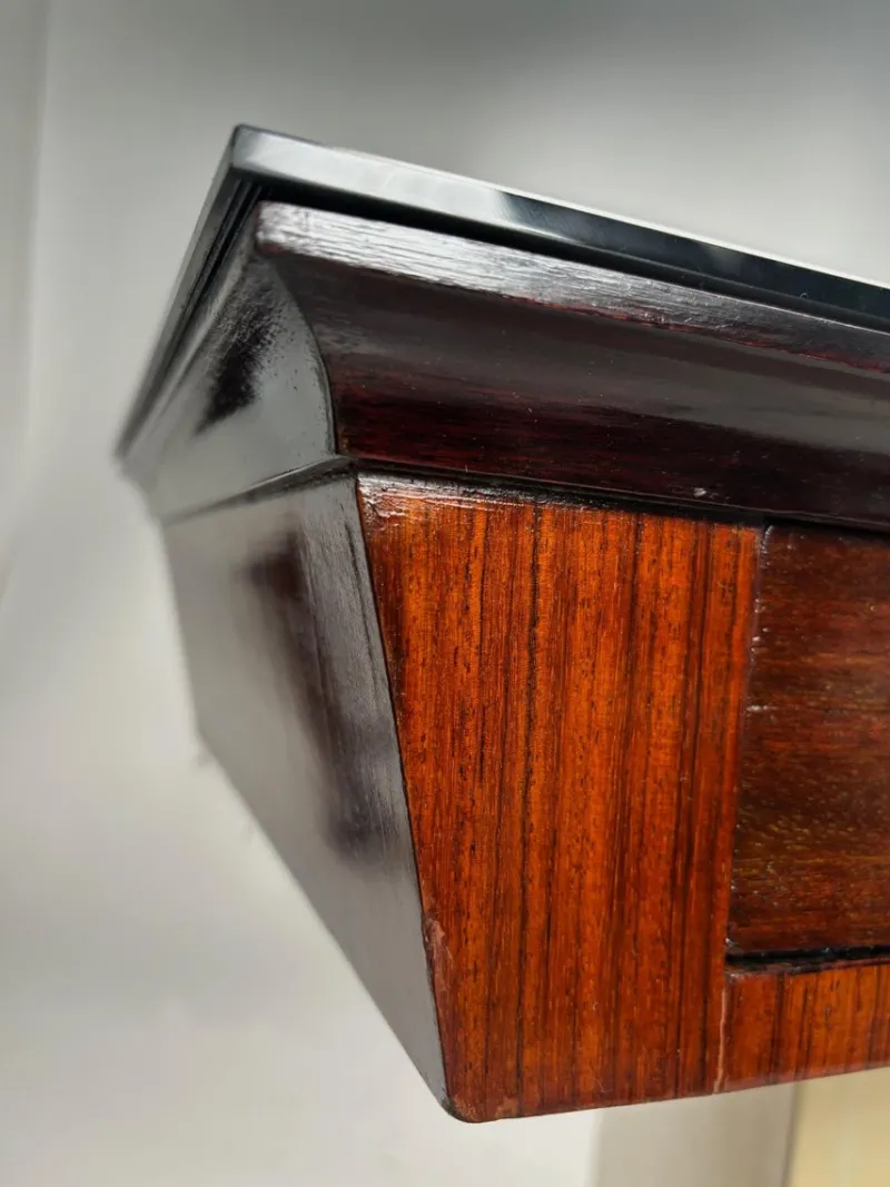 Online Pamono Mid-Century Italian Wood and Brass Console Table, 1950s