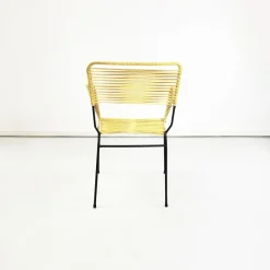 Best Pamono Mid-Century Italian Yellow Plastic Scooby Black Metal Outdoor Chair, 1960s