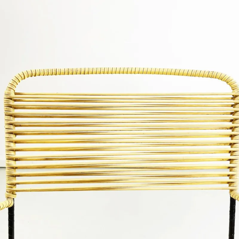 Best Pamono Mid-Century Italian Yellow Plastic Scooby Black Metal Outdoor Chair, 1960s