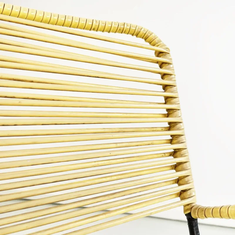 Best Pamono Mid-Century Italian Yellow Plastic Scooby Black Metal Outdoor Chair, 1960s