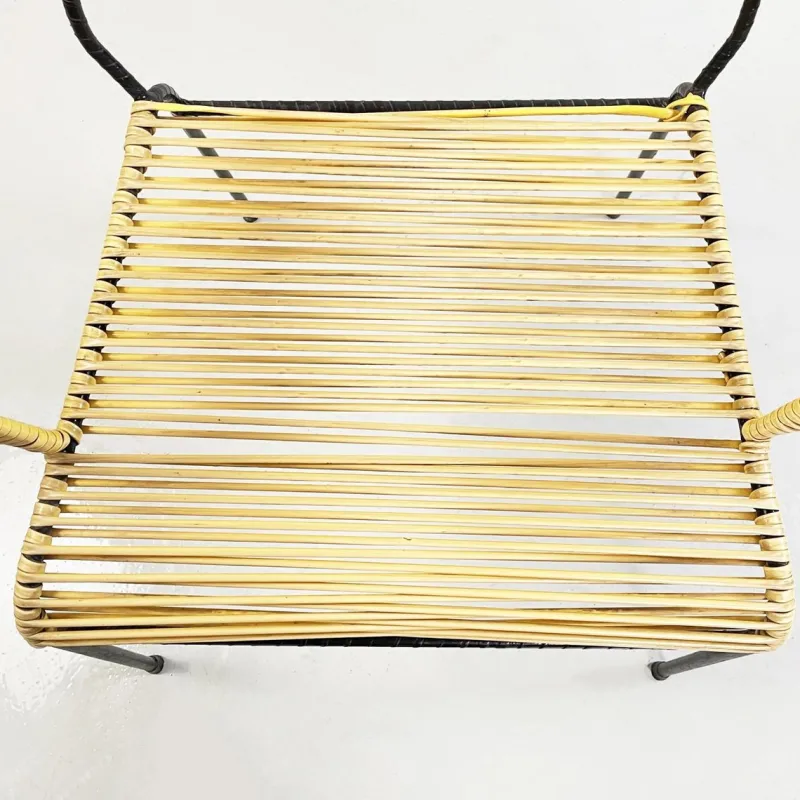 Best Pamono Mid-Century Italian Yellow Plastic Scooby Black Metal Outdoor Chair, 1960s