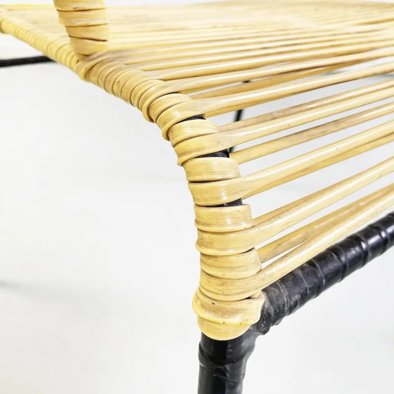Best Pamono Mid-Century Italian Yellow Plastic Scooby Black Metal Outdoor Chair, 1960s