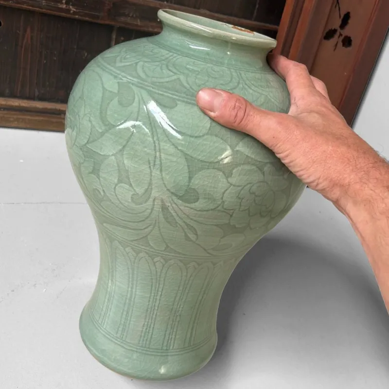 Pamono Mid-Century Japanese Celadon Glazed Vase, 1950s-1970s> Vases