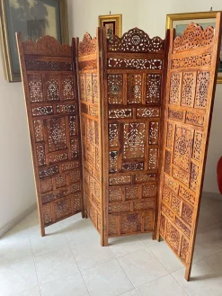 Pamono Mid-Century Japanese 4-Panel Folding Room Divider, 1940s