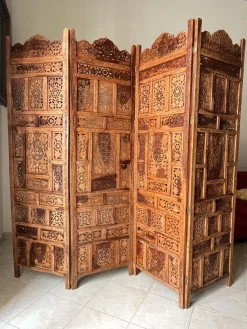 Pamono Mid-Century Japanese 4-Panel Folding Room Divider, 1940s