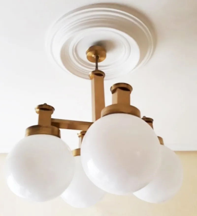 Sale Pamono Mid-Century Lamp in Brass and Opal Glass attributed to Gaetano Sciolari, 1970s
