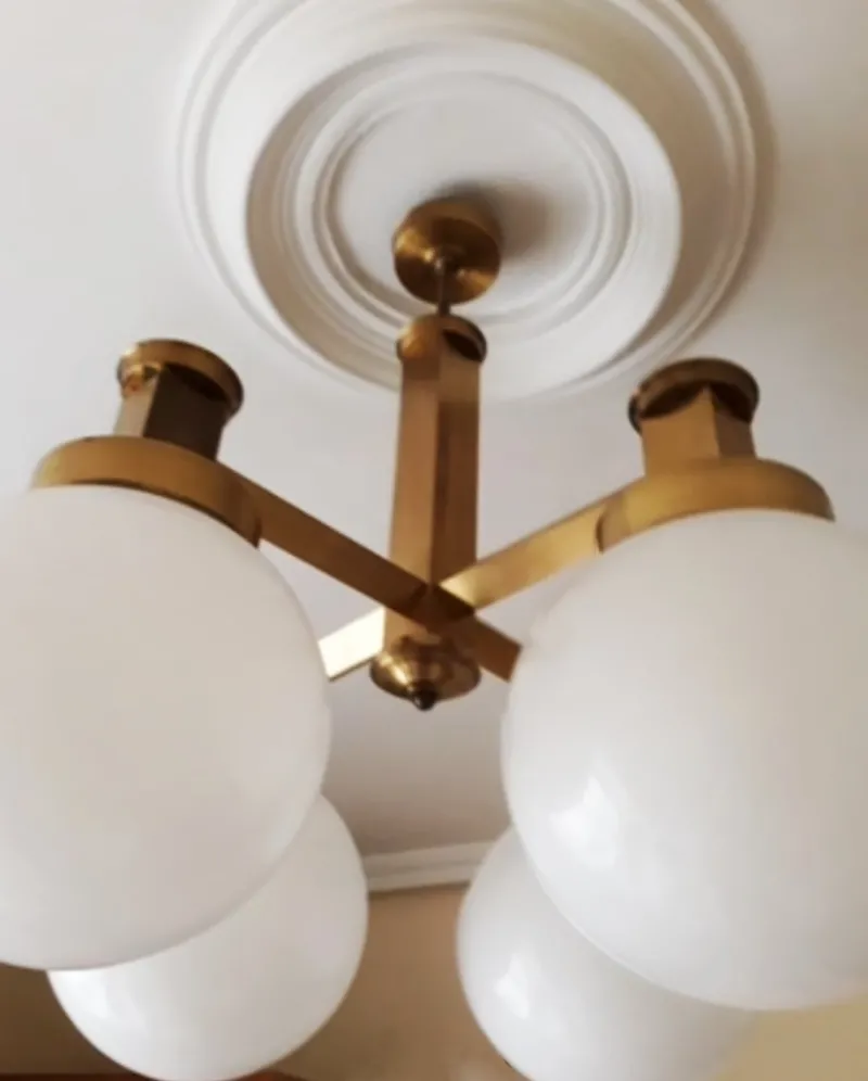 Sale Pamono Mid-Century Lamp in Brass and Opal Glass attributed to Gaetano Sciolari, 1970s