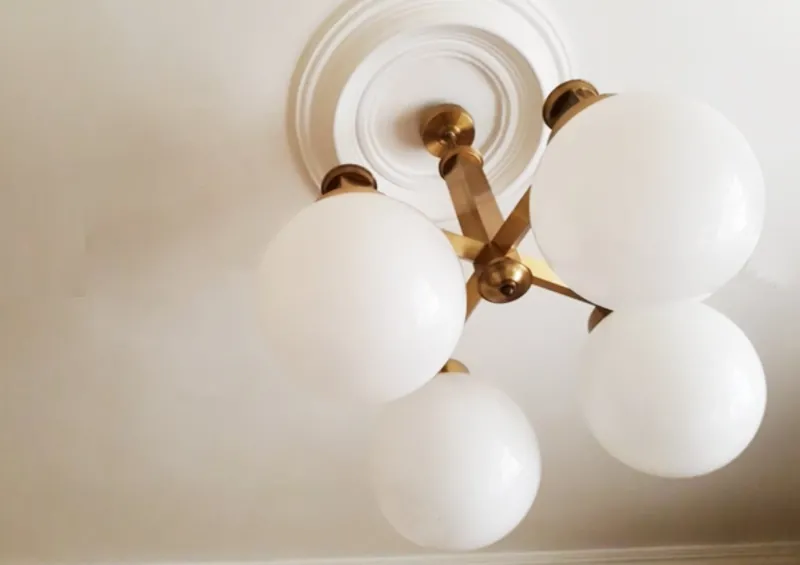 Sale Pamono Mid-Century Lamp in Brass and Opal Glass attributed to Gaetano Sciolari, 1970s