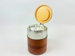Pamono Mid-Century Leather and Steel Ice Bucket from Grasoli, 1960s> Ice Buckets & Wine Coolers