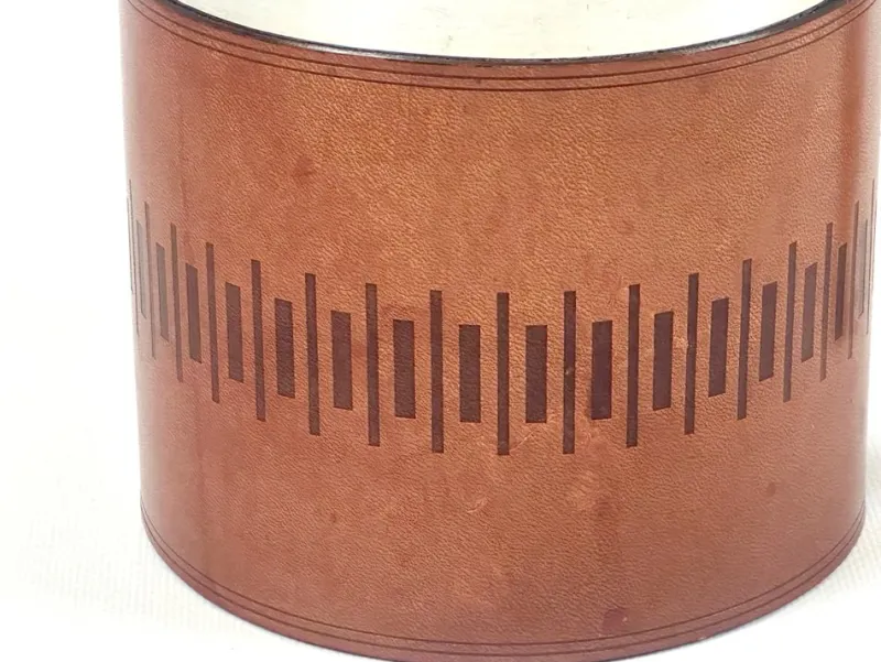 Pamono Mid-Century Leather and Steel Ice Bucket from Grasoli, 1960s> Ice Buckets & Wine Coolers