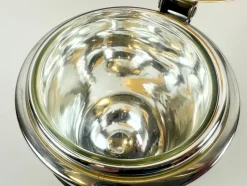 Pamono Mid-Century Leather and Steel Ice Bucket from Grasoli, 1960s><noscript><img width=