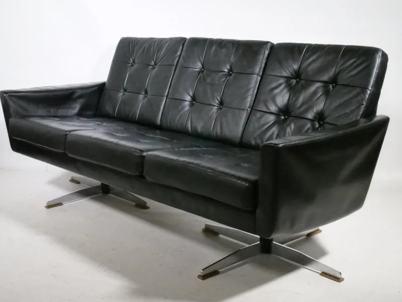 Outlet Pamono Mid-Century Leather Sofas and Armchairs from Krasemann, 1960s, Set of 3