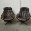 Hot Pamono Mid-Century Leather Swivel Armchair from Bramin, Denmark