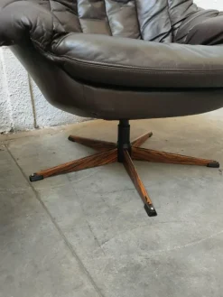 Hot Pamono Mid-Century Leather Swivel Armchair from Bramin, Denmark