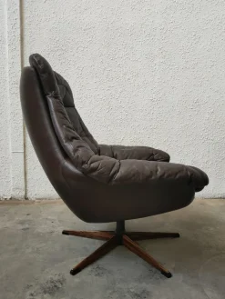 Hot Pamono Mid-Century Leather Swivel Armchair from Bramin, Denmark