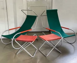 Pamono Mid-Century Lido Sun Lounge Chairs by Battista and Gino Giudici, Italy, 1950s, Set of 4> Garden Seating
