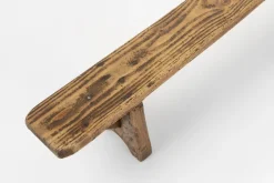 Pamono Mid-Century Low Wooden Bench, France, 1850s