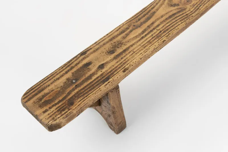 Pamono Mid-Century Low Wooden Bench, France, 1850s