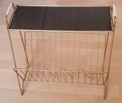 Pamono Mid-Century Magazine Stand in Brass with Lace Metal Storage> Magazine Racks
