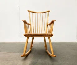 Pamono Mid-Century Model WK-S 7 Beech Rocking Chair by Arno Lambrecht for Wk Möbel, 1950s> Rocking Chairs