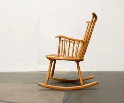 Pamono Mid-Century Model WK-S 7 Beech Rocking Chair by Arno Lambrecht for Wk Möbel, 1950s><noscript><img width=