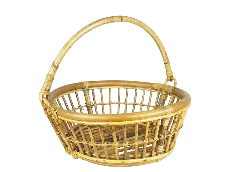 Pamono Mid-Century Moderm Italian Rattan and Rush Magazine Rack> Magazine Racks
