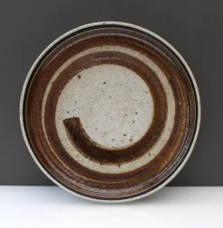 Discount Pamono Mid-Century Modern Abstract Large Art Pottery Plate by Inger Persson for Rorstrand, Sweden, 1960s
