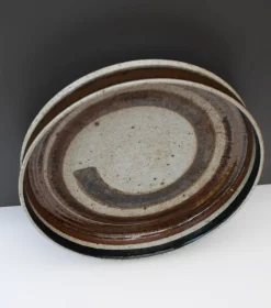 Discount Pamono Mid-Century Modern Abstract Large Art Pottery Plate by Inger Persson for Rorstrand, Sweden, 1960s