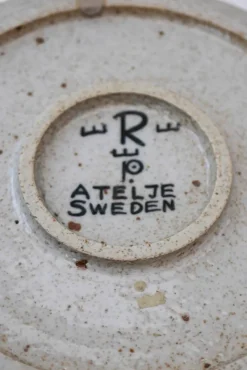Discount Pamono Mid-Century Modern Abstract Large Art Pottery Plate by Inger Persson for Rorstrand, Sweden, 1960s