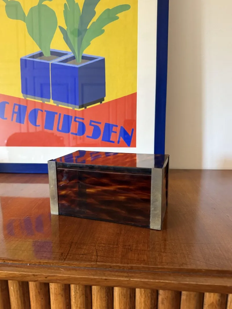 Pamono Mid-Century Modern Acrylic and Brass Jewelry Box, 1970s> Trunks Crates & Baskets